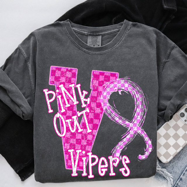 Pink Out Varsity DTF Print