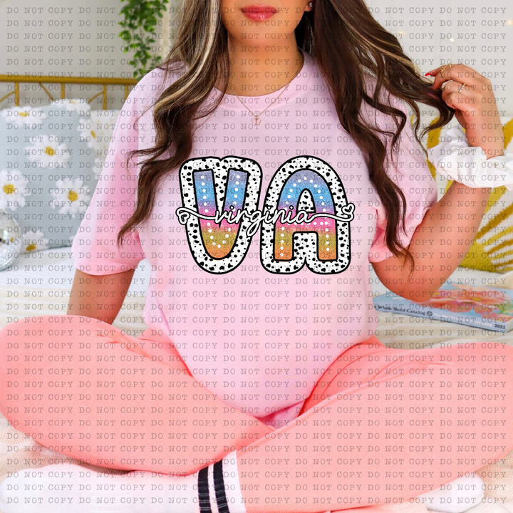 Tie Dye Dottie States DTF Print