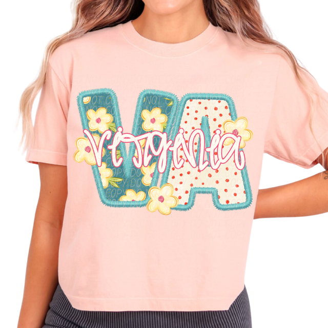 Retro Floral States DTF Print