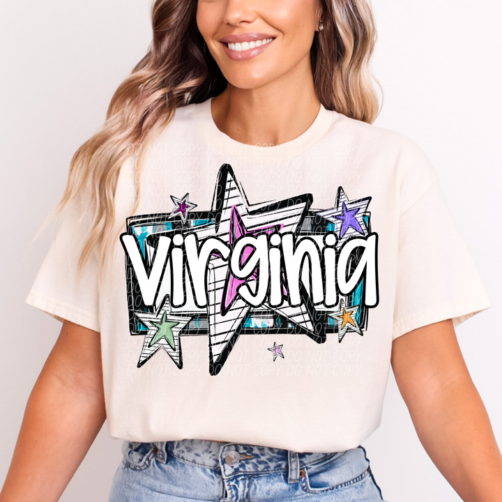 Bright Stars States DTF Print