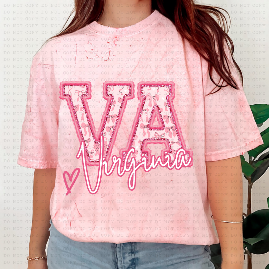 Pink Coquette States DTF Print