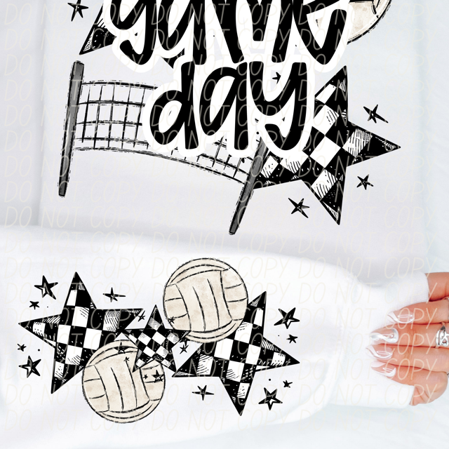 Game Day Sports Checkered Stars SLEEVE DTF Print