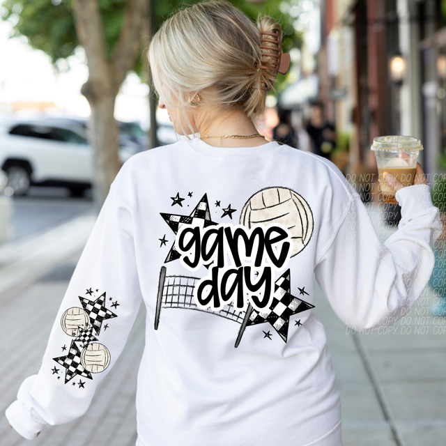 Game Day Sports Checkered Stars SLEEVE DTF Print