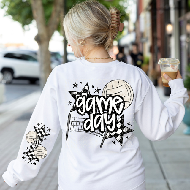 Game Day Sports Checkered Stars SLEEVE DTF Print