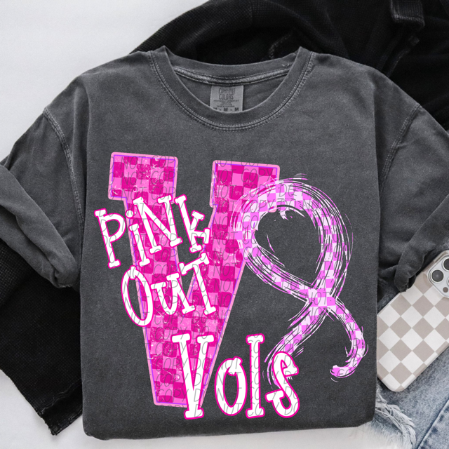 Pink Out Varsity DTF Print
