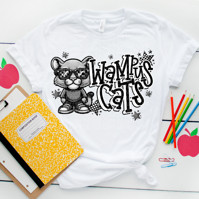 Black and White Mascots DTF Print