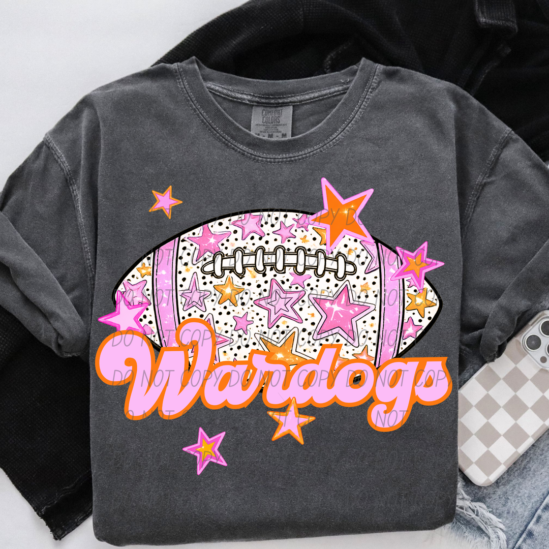 Pink Football DTF Print