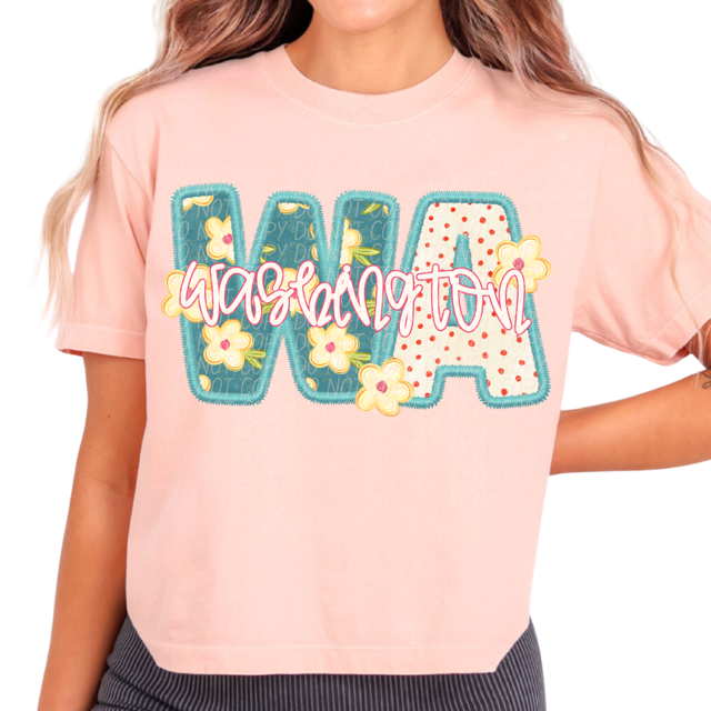Retro Floral States DTF Print