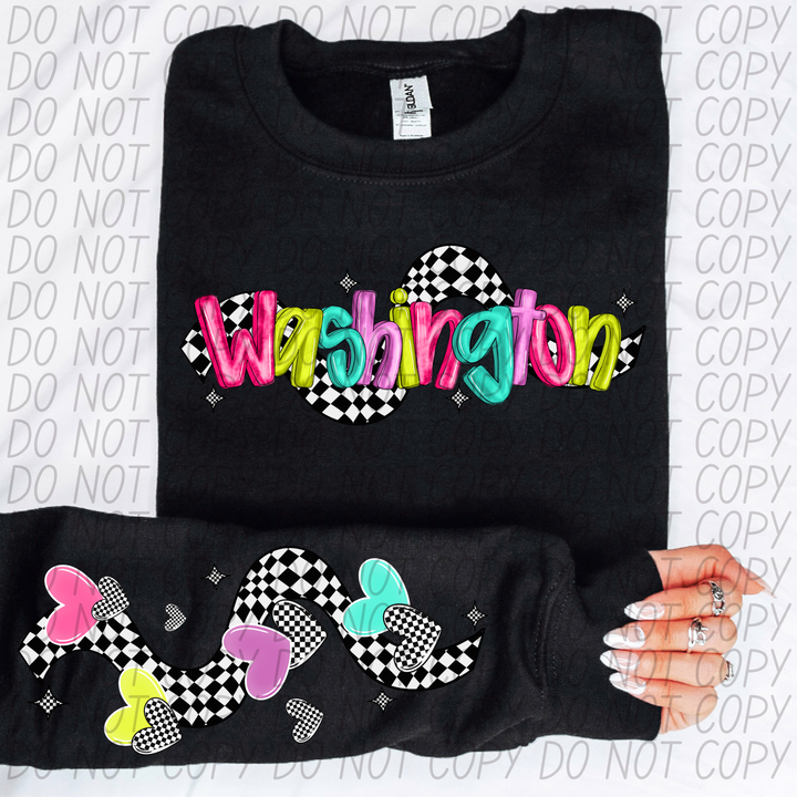 Bright Checkered States FRONT DTF Print