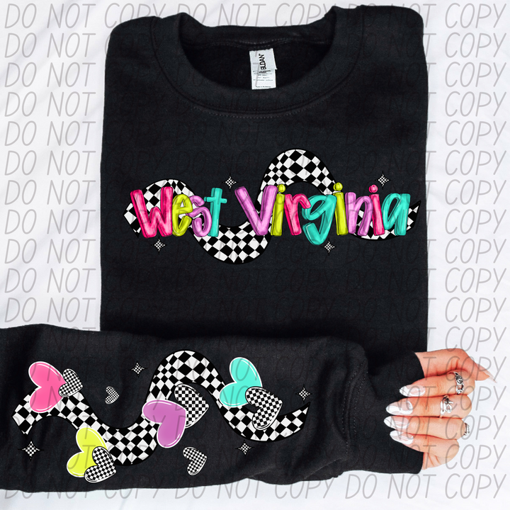 Bright Checkered States FRONT DTF Print
