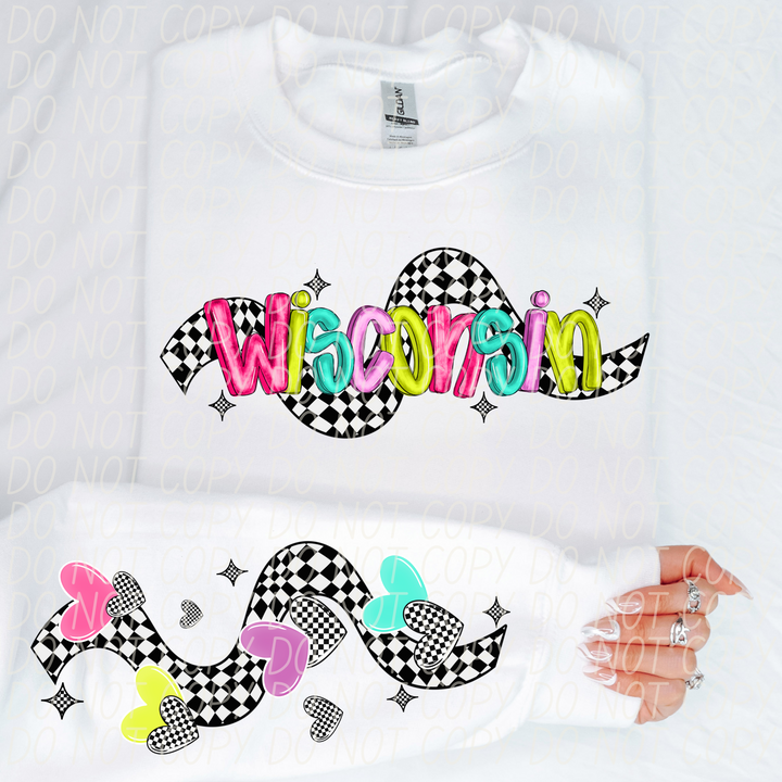 Bright Checkered States FRONT DTF Print