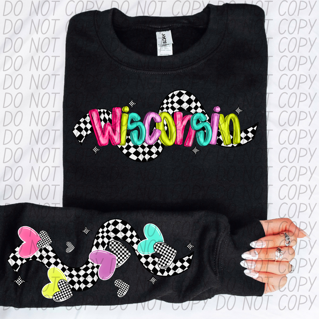 Bright Checkered States FRONT DTF Print