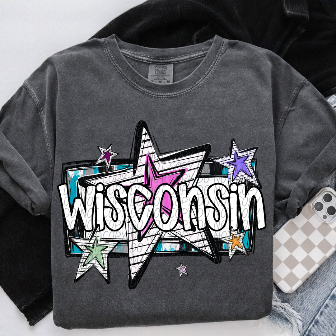 Bright Stars States DTF Print