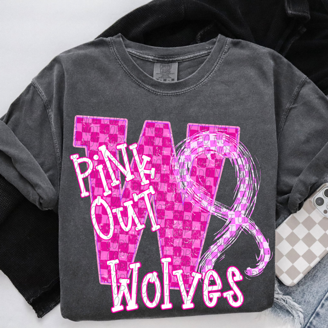 Pink Out Varsity DTF Print