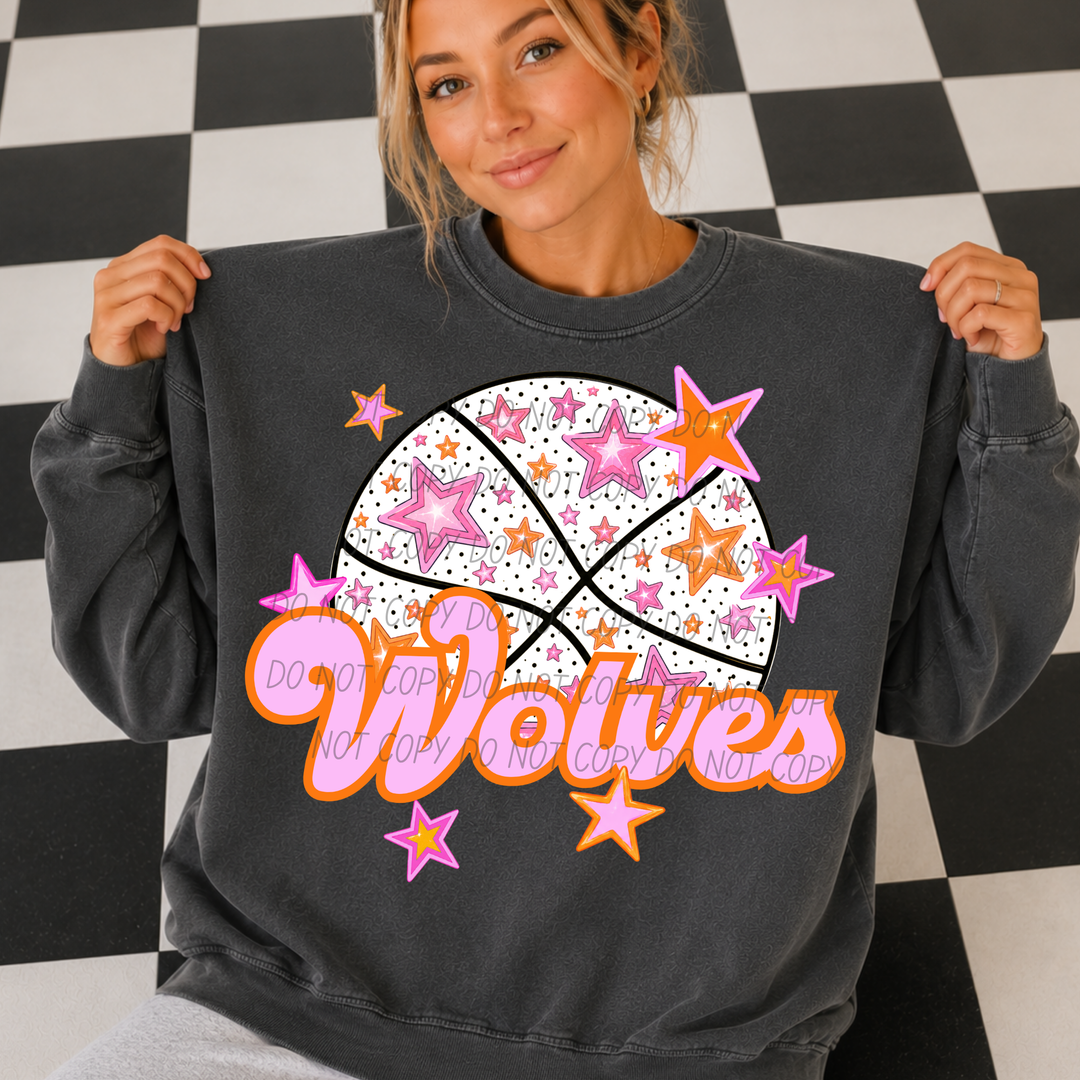 Pink Basketball Mascots DTF Print