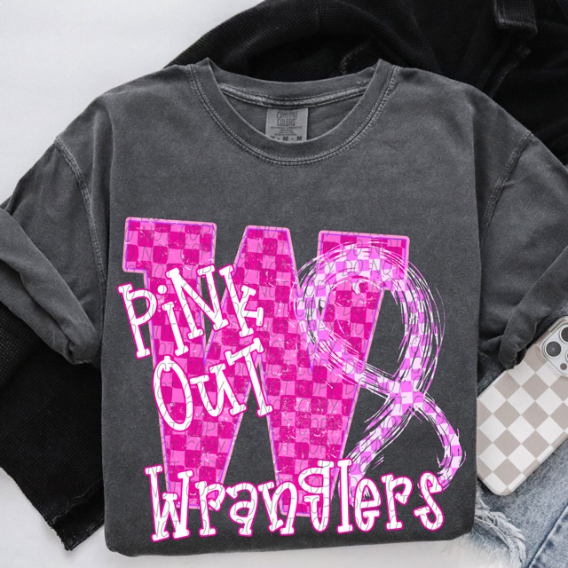 Pink Out Varsity DTF Print