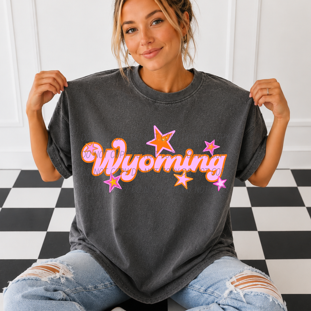 Pink and Orange States DTF Print