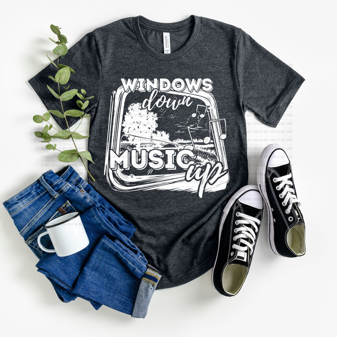 Windows Down Music Up  DTF Print