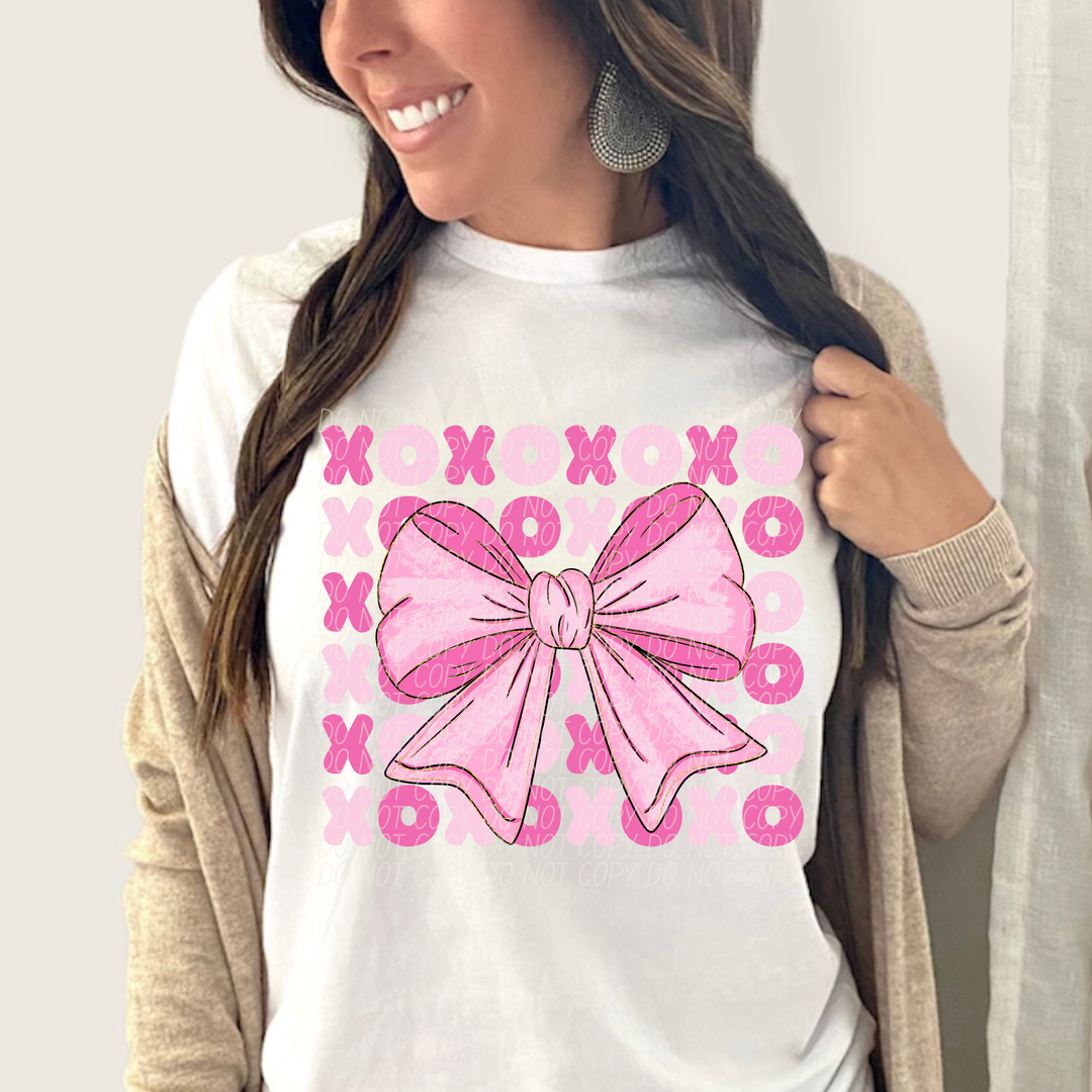 XOXO Stacked Bow DTF Print