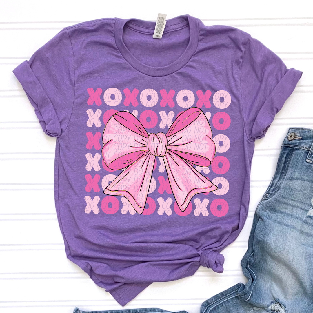 XOXO Stacked Bow DTF Print