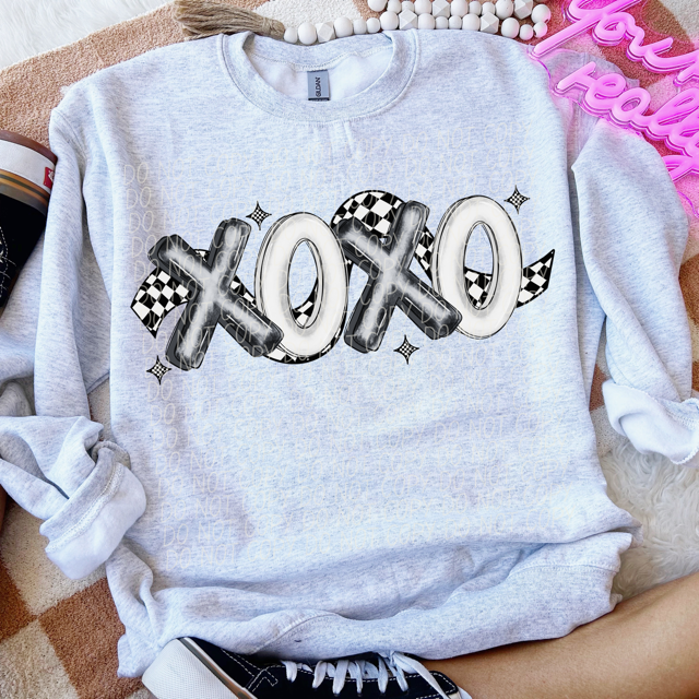 XOXO Black and White DTF Print