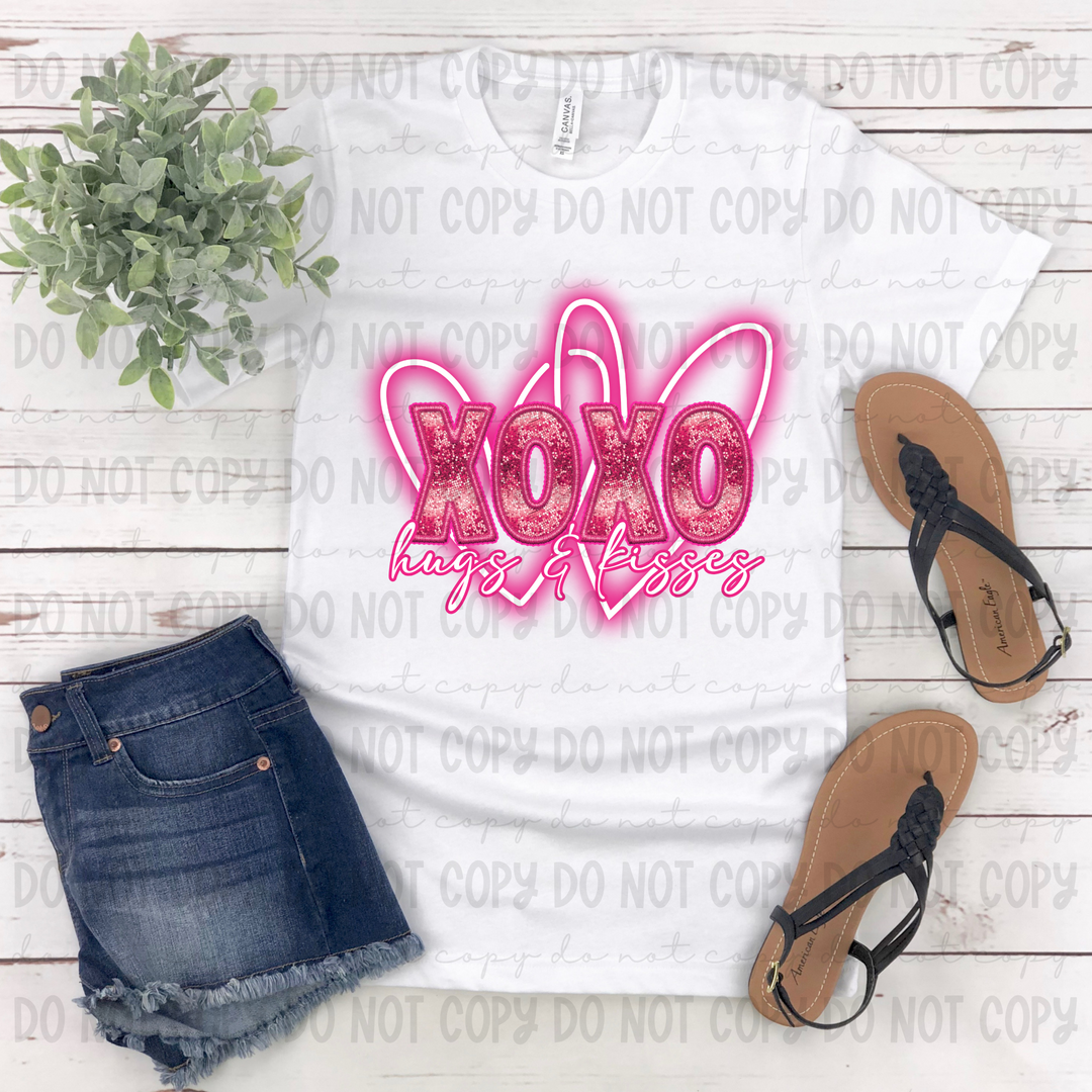 Xoxo Faux Sequin Neon DTF Print