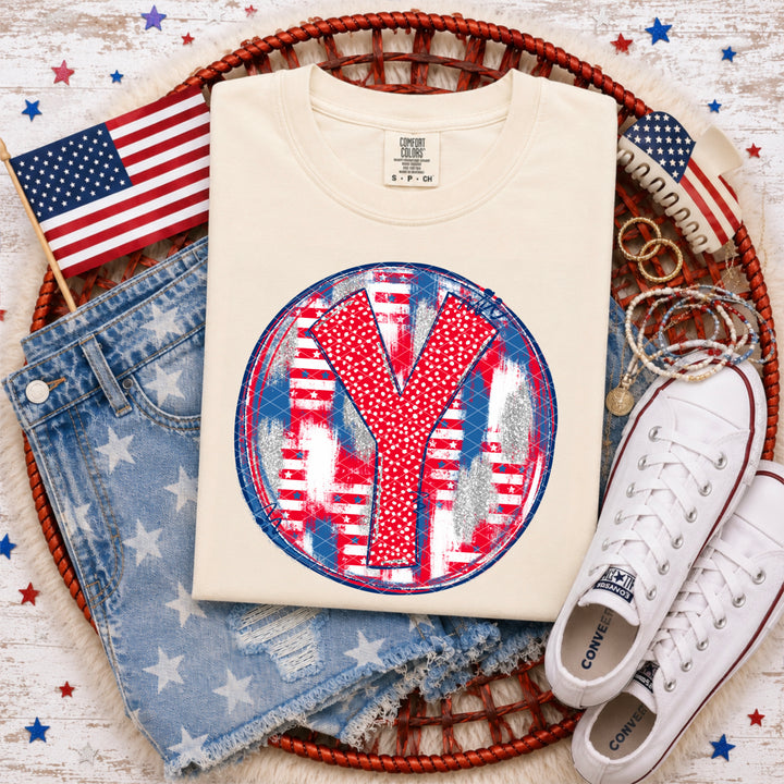 Patriotic Brush Strokes Letter Collection DTF Print