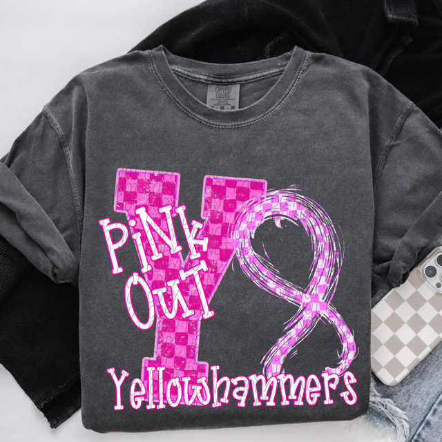Pink Out Varsity DTF Print
