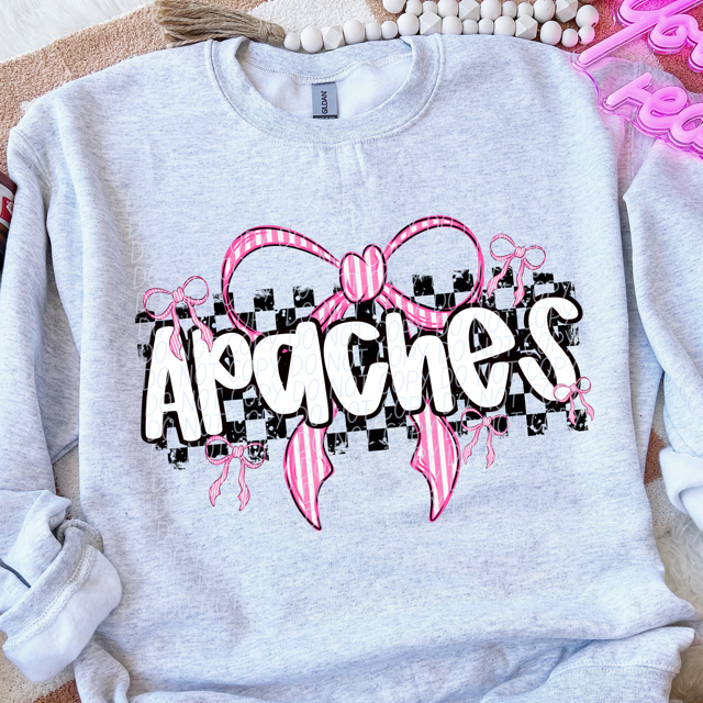 Pink Bow Mascots DTF Print