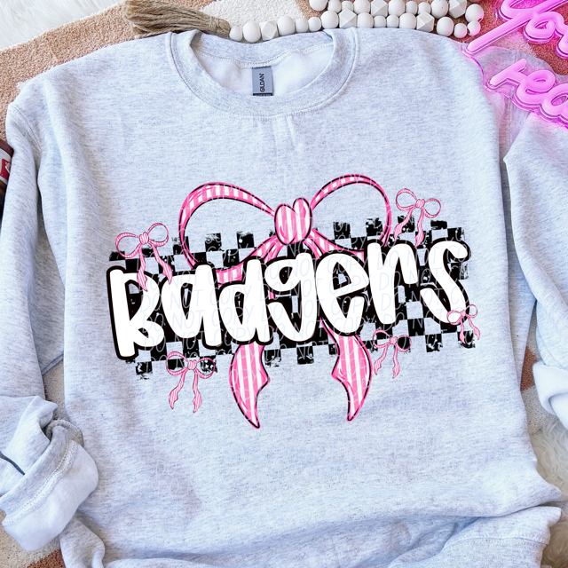 Pink Bow Mascots DTF Print