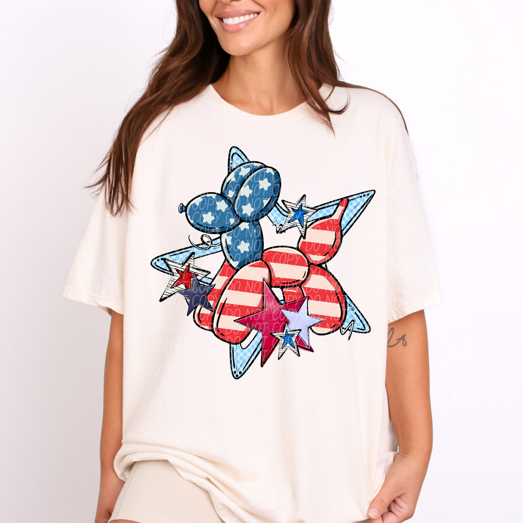 Patriotic Balloon Animal DTF Print