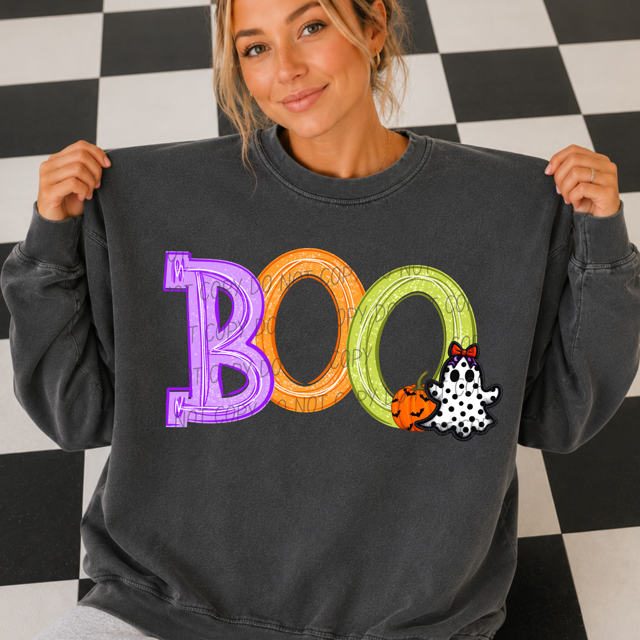 Boo Polka Dot Ghost DTF Print