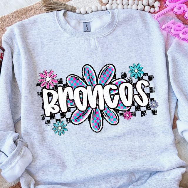 Checker Flower Mascots DTF Print