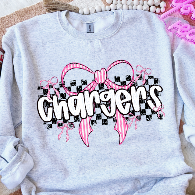 Pink Bow Mascots DTF Print