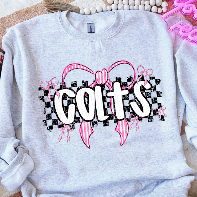 Pink Bow Mascots DTF Print