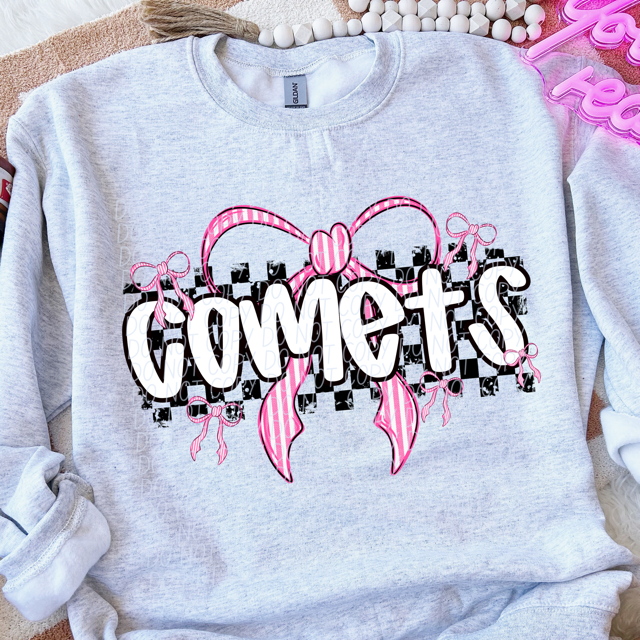 Pink Bow Mascots DTF Print