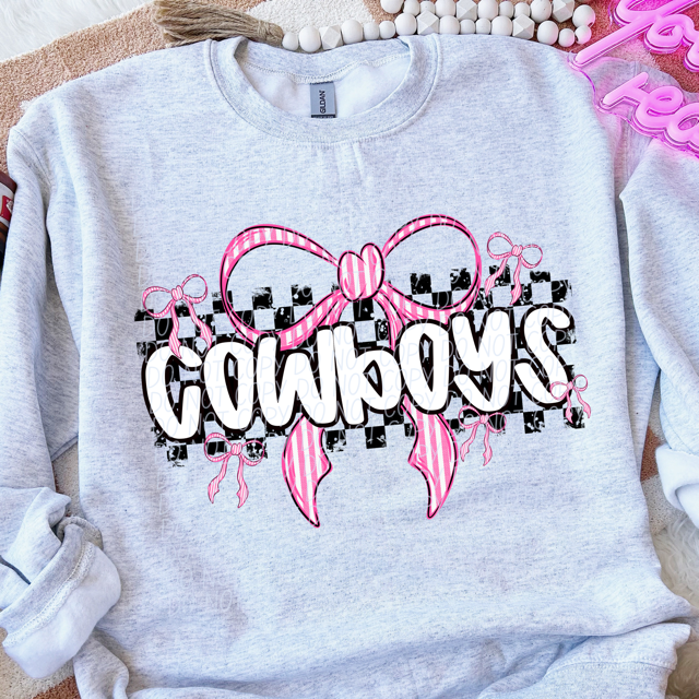 Pink Bow Mascots DTF Print