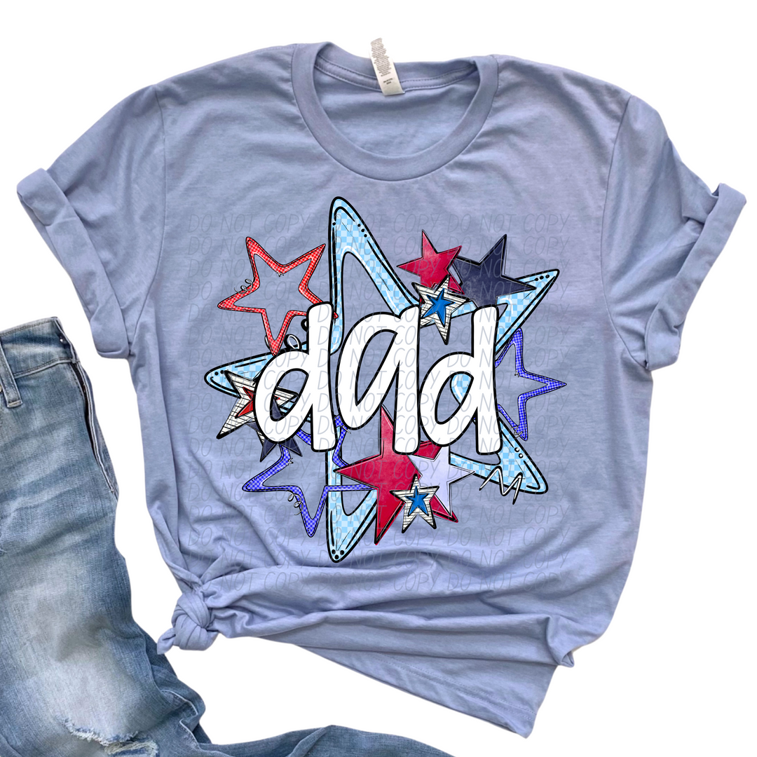 Fourth of July Star Names DTF Print
