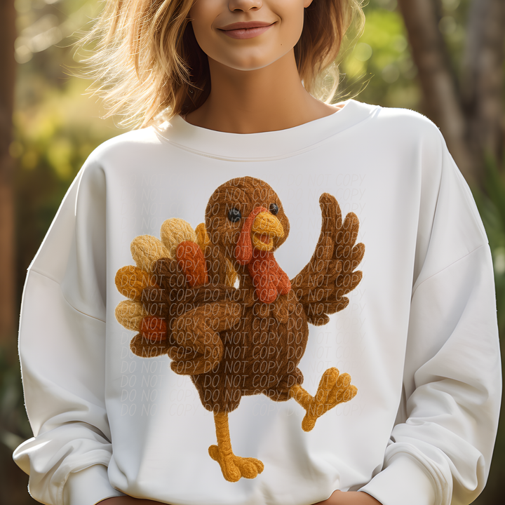 Faux Yarn Dancing Turkey Collection DTF Print
