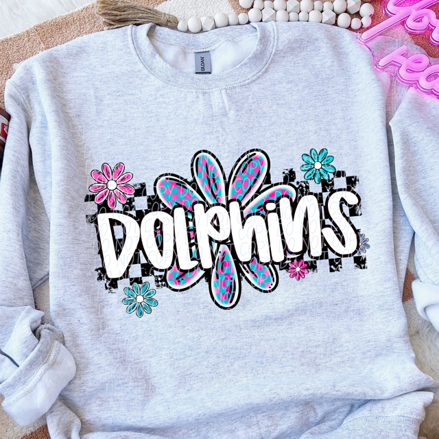 Checker Flower Mascots DTF Print