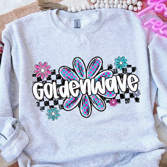 Checker Flower Mascots DTF Print