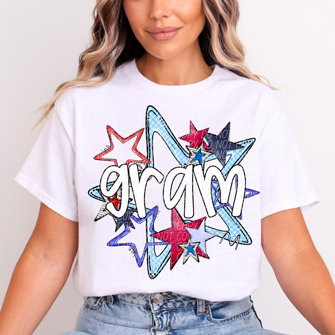 Fourth of July Star Names DTF Print