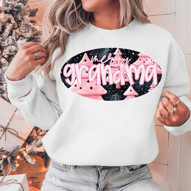 Pink Merry Names DTF Print