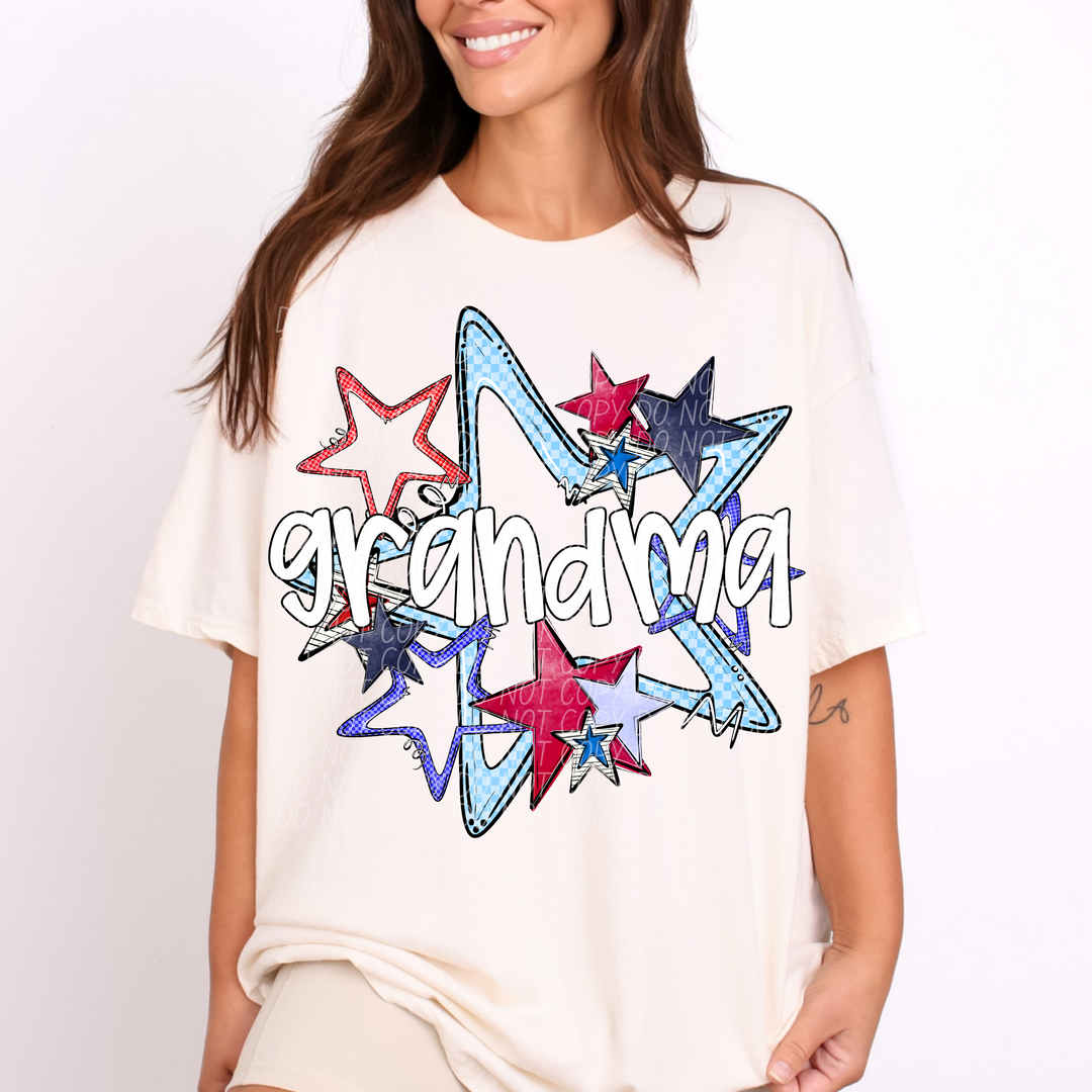 Fourth of July Star Names DTF Print