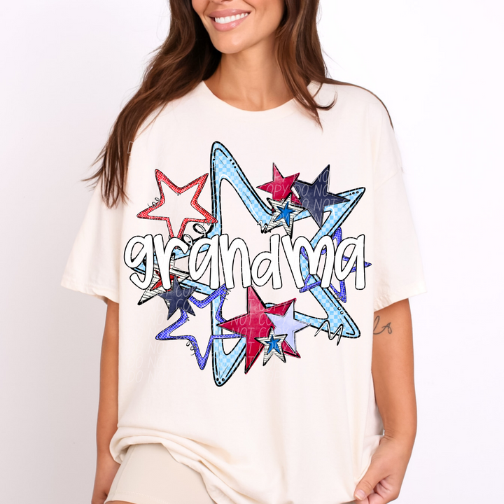 Fourth of July Star Names DTF Print