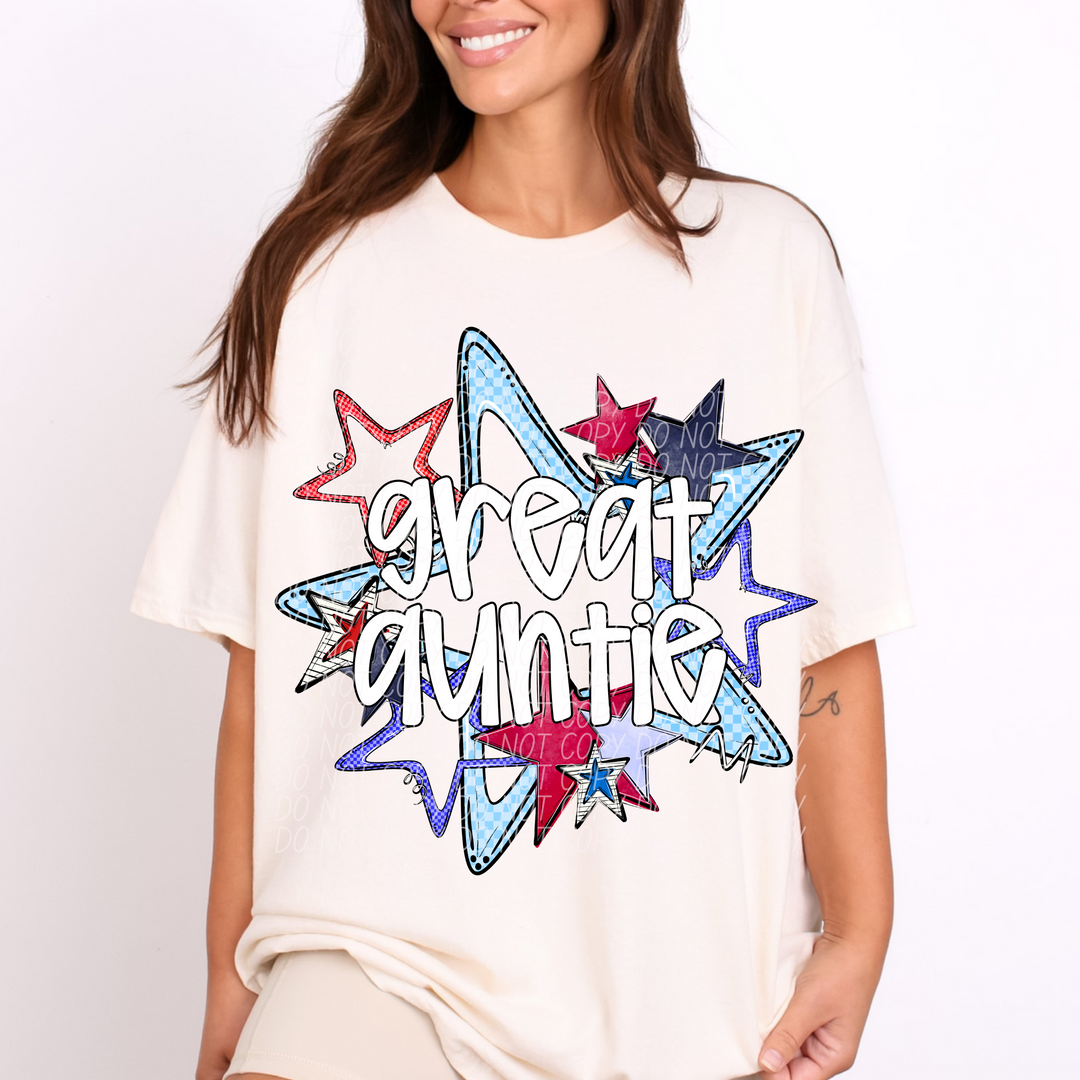 Fourth of July Star Names DTF Print