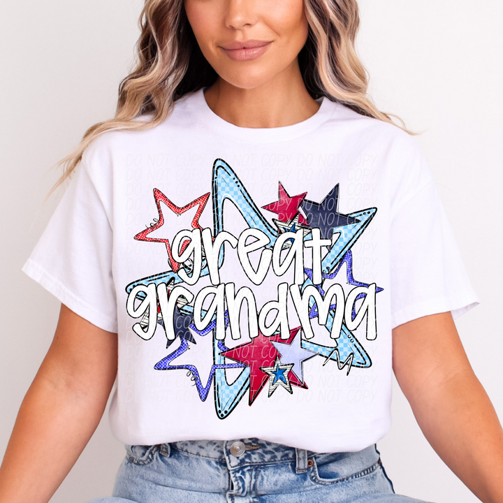 Fourth of July Star Names DTF Print