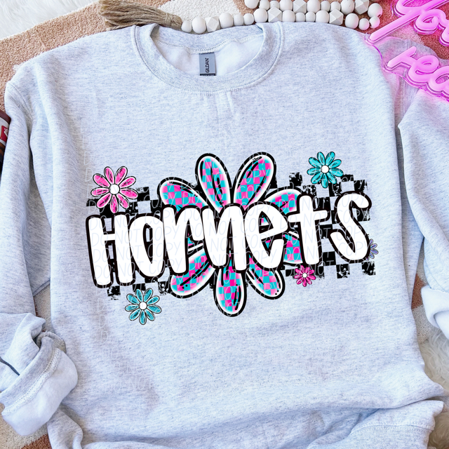 Checker Flower Mascots DTF Print