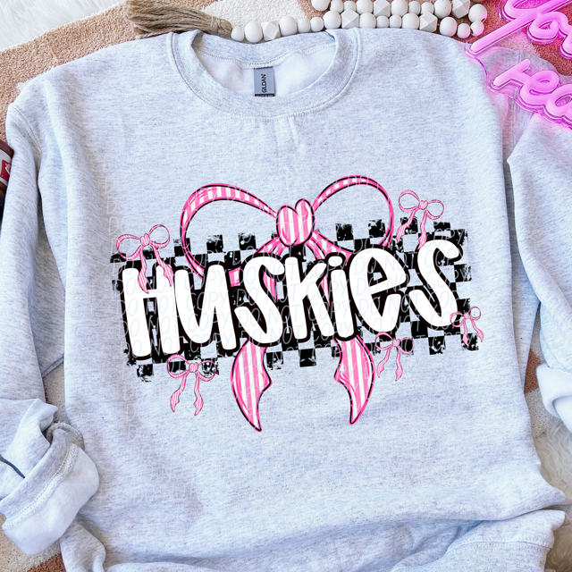 Pink Bow Mascots DTF Print