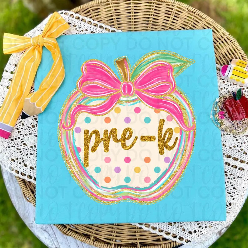 Preppy Apples Grade Levels DTF Print